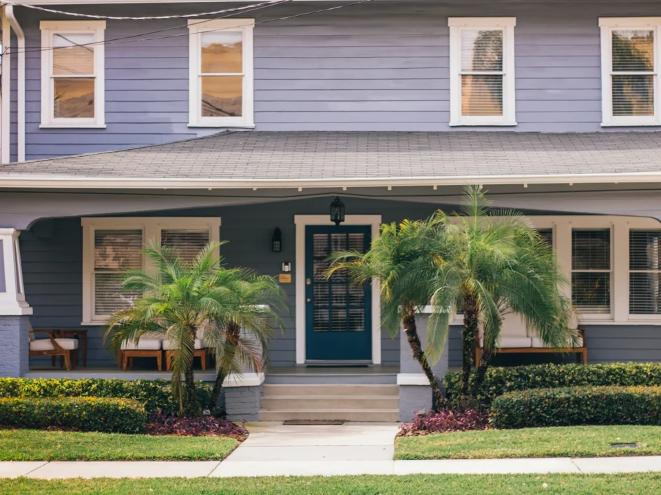A front porch of a home in Tampa, Florida.